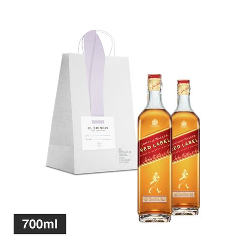 2 unds Whisky Johnnie Walker Red 700ml + Bolsa