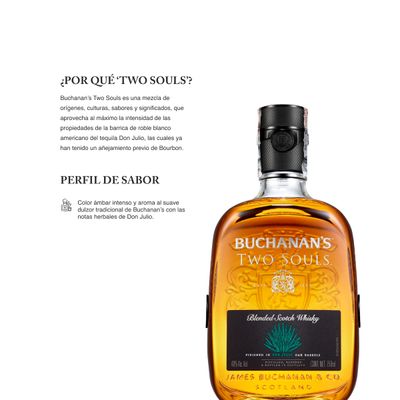 Whisky Buchanans Two Souls 750ml + Copas para Shots