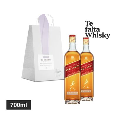 2 unds Whisky Johnnie Walker Red 700ml + Bolsa