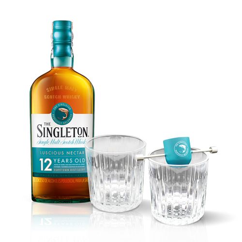 Kit Malta Singleton Dufftown 12 años + Vasos y Roll&Pour