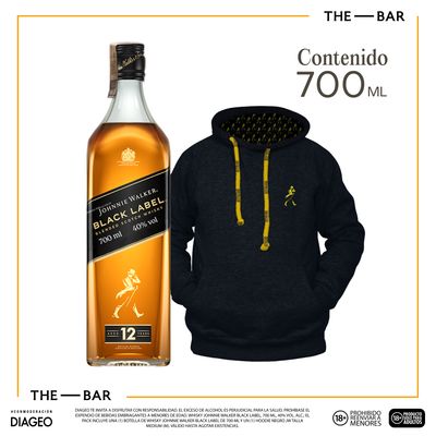 Whisky Johnnie Walker Black 700ml + Buso Negro JW