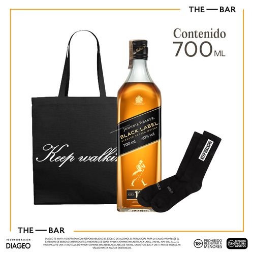 Whisky Johnnie Walker Black 700ml + Tote Bag y Medias WIH