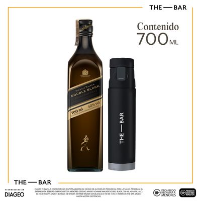 Whisky Johnnie Walker Double Black 700ml + Termo The Bar