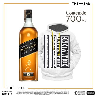 Whisky Johnnie Walker Black 700ml + Buso Beige JW