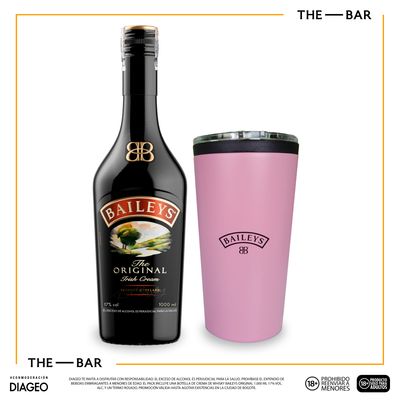 Crema de Whisky Baileys x1000ml + Termo Metálico Baileys Rosado