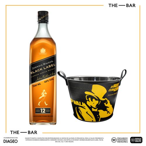 Whisky Johnnie Walker Black 700ml + Hielera JW