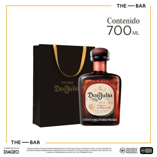 Tequila Don Julio Añejo x700ml + Bolsa Por Amor