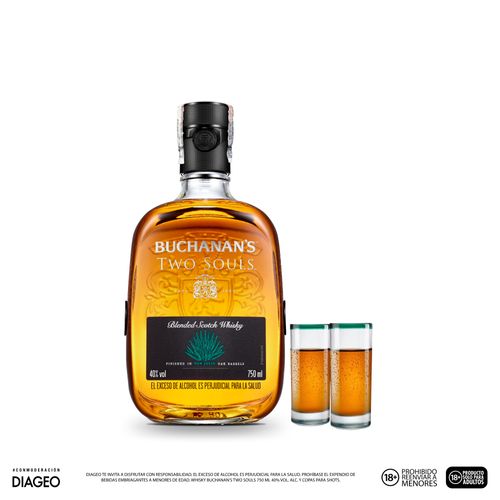 Whisky Buchanans Two Souls 750ml + Copas para Shots