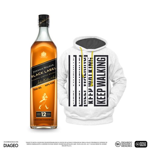 Whisky Johnnie Walker Black 700ml + Buso Beige JW