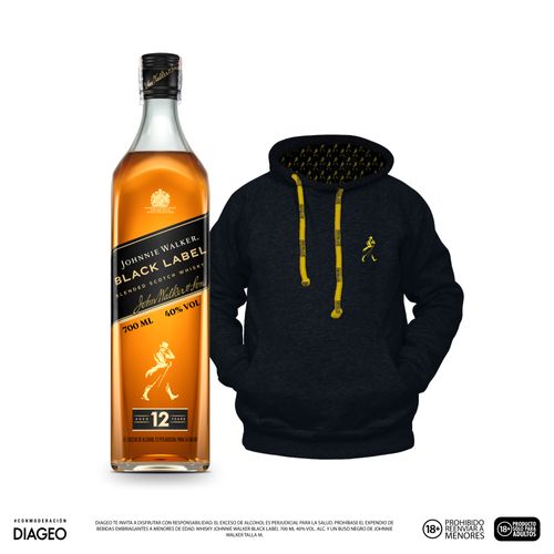 Whisky Johnnie Walker Black 700ml + Buso Negro JW