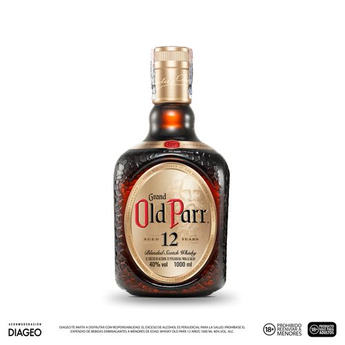 Whisky Old Parr 12años x1000ml Gratis Jigger + Cuchara Mezcladora