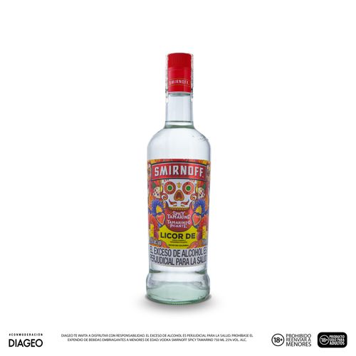 Vodka Smirnoff Tamarindo Picante x750ml Gratis Cooler Rojo Smirnoff (Nevera Tela)